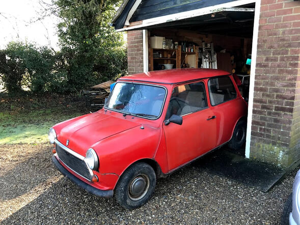 A473 HDX sees daylight for the first time in years, as it is liberated from a garage on the Norfolk broads - ready for its journey back to Cambridgeshire.